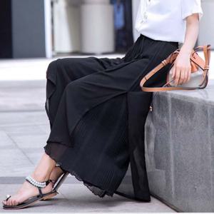 주름 쉬폰 와이드 치마바지