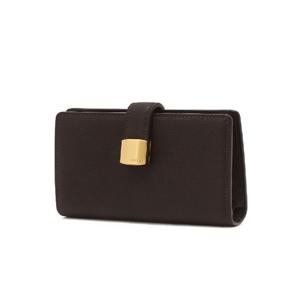 [헤지스] 버건디 H-NUT 장식 소가죽 반지갑 [HIWA5F631D3]