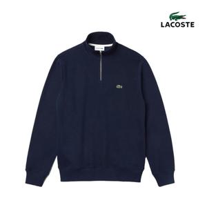라코스테 남녀공용 반집업 코튼 스웨트셔츠 SH1927 네이비