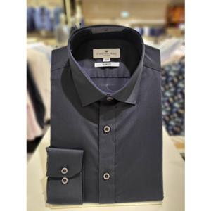 [카운테스마라 와이셔츠] 슬림핏 그레이 솔리드 스판긴팔셔츠 (CDHY3B1302G1) CDHY3B1302