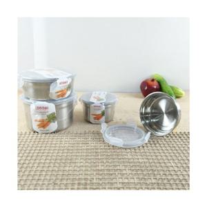 상원 스텐맘 원형 밀폐 4호 460ml C7 R02 스테인레스반찬통 밀폐용기 냉장고밀폐용기 냉장고정리 밀폐스텐