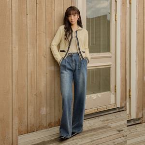 [올리브데올리브]핀턱 와이드 데님 팬츠 OJ5AL828