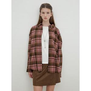 [올리브데올리브]오버핏 기모 체크 셔츠 OH5WBA83