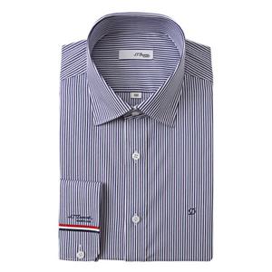 [듀퐁셔츠] 25 F W (SE5FM12LS907SNY) 네이비 구김적은 스트라이프 노포켓 소매삼선스판 긴소매 일반핏셔츠 SE5SM12LS907