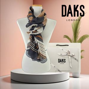 [닥스(스카프)]선분할패턴 포인트컬러 실크스카프 FKO007O(2)