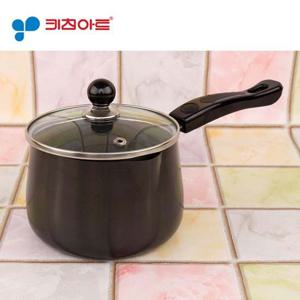 키친아트 쥬노블랙 경질냄비 14cm 밀크편수 커피포트 커피그릇 주전자 포트 스프 스프냄비