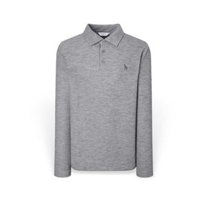 [헤지스 남성] 남성 멜란지 솔리드 카라 긴팔티셔츠 HZTS5D432G2 HZTS5D432