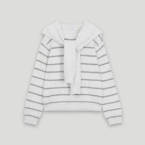 [코데즈컴바인] 라운드넥 스트라이프 니트숄 SET (CKD-PU386WB) CKDPU386WB0