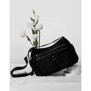 [닥스핸드백][쇼핑백동봉] 블랙 플라워 패턴 원단 크로스백DCBA6E501