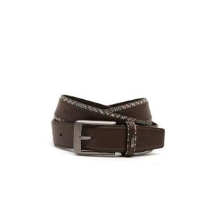 [닥스ACC][선물포장/쇼핑백동봉]다크브라운 가죽 체크 라인 비조벨트 DBBE3E722W3