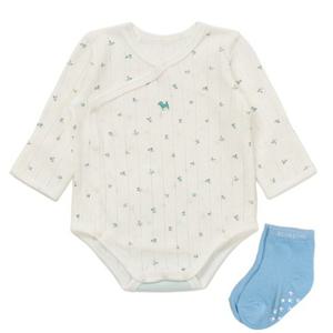 [블루독베이비] 리프플라워배내바디수트.양말세트 (246170040040) 2461700400