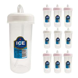 덕신 빨대컵(300ml)x(10개)병원물컵 빨대물병 환자용