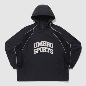 엄브로후드티 PQA UQ121CWT24-BLK 엔지니어드 레터링 후드 아노락 / BLACK