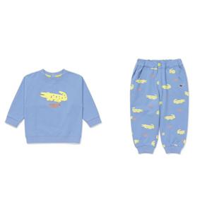 [블루독베이비] 26SS(블루)해피프렌즈 맨투맨 팬츠 SET 상하복 (461143340541503) 4611433405