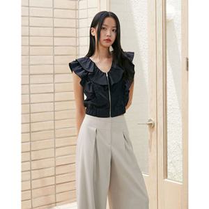 [에고이스트] ER3WB765 프릴 슬리브리스 앞지퍼 블라우스 (25년 가을) ER3WB765