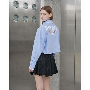 [에고이스트] ER3WB861 스트라이프 크롭 블라우스 (25년 가을) ER3WB861