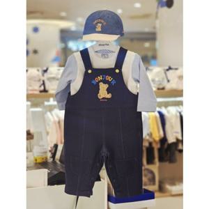 [압소바] 베어 오버올 티셔츠 유아캡모자 세트 26년봄신상 (A1A121206) A1A12120