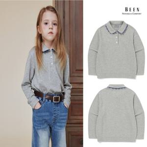 [빈BEEN]BA14TS03GY그레이 아일렛 카라 티셔츠