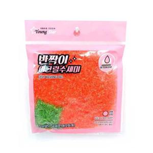 반짝이 아크릴 수세미 원형타입 1매입