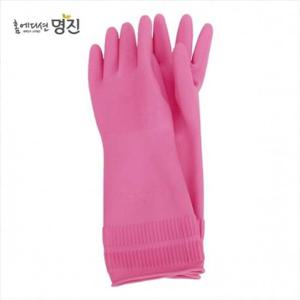 황토숯 일반고무장갑 특대 22x42cm 핑크
