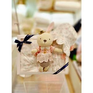 [압소바] 꽃토끼뱀부우주복 속싸개 로라모자 인형 4종세트 (A1110613J) A1110613