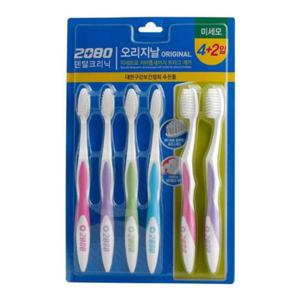미세모칫솔 애경 2080 오리지날 미세모 칫솔 6입 6팩