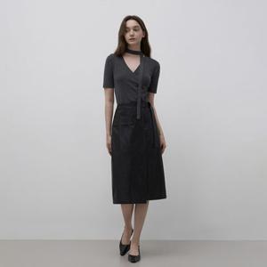 [잇미샤] 26 S S 페이크 레더 벨티드 랩스커트 ITQ3ZLS860 ITQ3ZLS860