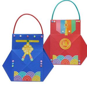 유아만들기용품 스티커로 꾸미는 복주머니 (4인용)