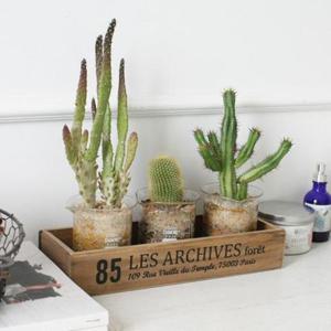 소품수납바구니 나무 미니 박스 작은 화분 소품 정리함 빈티지 우드