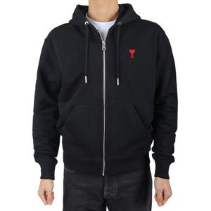 아미 26SS 남성 하트로고 후드집업 블랙 BFUSW435 730 001