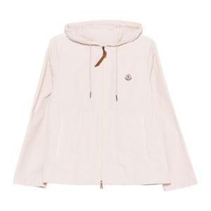 몽클레어 로고 패치 드로우스트링 후드 윈드브레이커 L10931A00