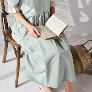 패션앞치마 모던 심플 꽃집 주방 이쁜 린넨 원피스 앞치마