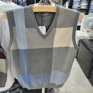 [엘르옴므]엘르옴므 니트 체크조끼TBDFR6515