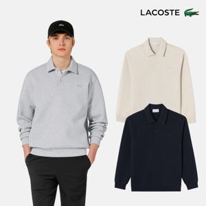 [라코스테공식] 남성 더블페이스 스냅 폴로형 스웻셔츠 SH423E-56G 3종 택1