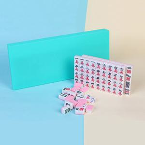 고급마작 큰마작패 깔끔한인쇄 마작 고급 마작세트 마작 패 보드게임 핑크 B724