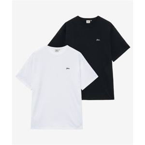 예일 YALE [2PACK] 헤비웨이트 스넬로고 반팔티셔츠_화이트블랙 YFM9SS301ABK 371868