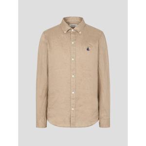 [빈폴멘] 남녀공용 리넨 솔리드 셔츠  베이지 (BC6364C22A)