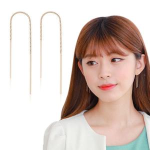 [미니아트] 14K GOLD 송송 롱체인 롱귀걸이   G664