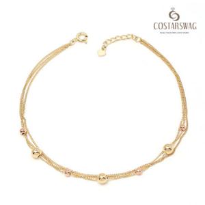 [코스타스웨그]14K발찌 골드정품 슈슈볼발찌