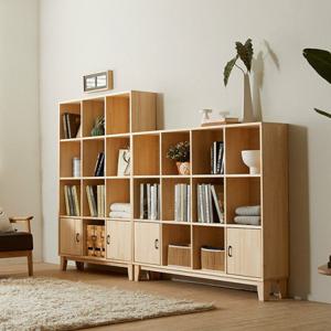 네시스 쏘론 가로세로 4단 원목 책장 1400_도어형 GM274C (착불)