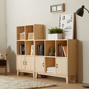 네시스 쏘론 가로세로 원목 책장 1050_도어형 GM268C (착불)