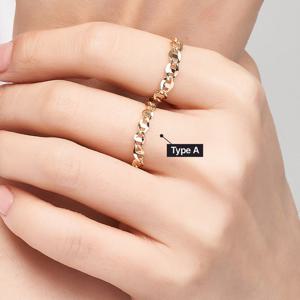 [엘렌쥬얼리] 14k 그랑데 Flat 체인 반지-TypeA