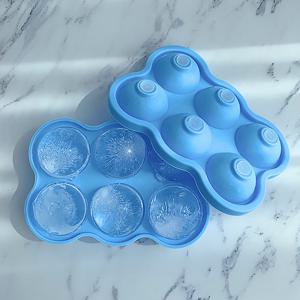 인블룸 실리콘 얼음틀 빅볼 원형 6구(마개6개+깔대기증정)