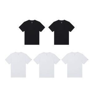 (포에버21) 올데이 고밀도 코튼 언더 반팔티셔츠 5종 세트(화이트3+블랙2)
