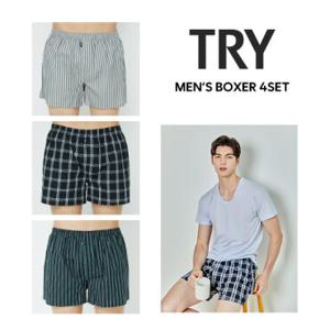 TRY 남성 링클케어 프리 트렁크 팬티 4종세트