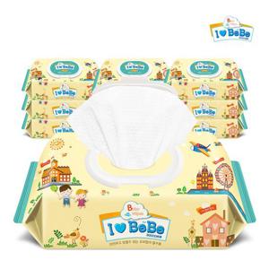 [아이러브베베]아이보리 72매 10팩 캡형 엠보 아기물티슈