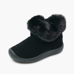 [와이컨셉] 베어파우 아동 소가죽 앵클 스웨이드 퍼부츠 블랙 LAYLA K2704001PD-K K2704001PD-K