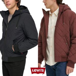리바이스 16401336 남자 퀼팅 풀 집업 안감 양털 후드 자켓