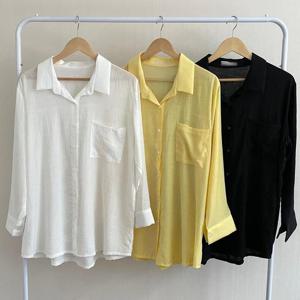 빅사이즈사랑해요 K056L305 루즈핏여름원포켓남방 YP