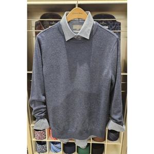 [카운테스마라 와이셔츠] 23FW 모100 솔리드 라운드 니트 CSTW3B1106N0 CSTW3B1106